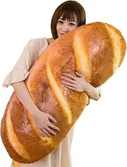 3D Simulation Bread Shape Plush Pillow,Soft Butter Toast Bread Food Cushion Stuffed Toy for Home Decor 31.4"