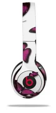 Skin Wrap for Beats Solo Wireless 2 3 4 Butterflies Purple SKIN ONLY