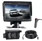 7" Rear View Monitor Caravan Truck RV Reversing Camera 4PIN System IR CCD 12-24V
