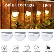 4Pcs Solar Fence Lights Outdoor Garden Waterproof Wall Mount Decorative Lights