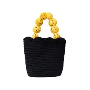 Handmade Smiley Face Knit Tote Bag