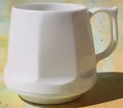 Thermos Geometric Sided Hard Plastic Solid Ivory Coffee Mug Tea Cup, 8 oz. 1 c