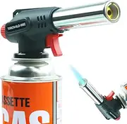 Gas Burner, Up To 1300°C/2500°F, Flame Adjustable Butane Blow Torch, 360° Omni-directional Use for Cooking, BBQs, Camping, Sweets Making, Charcoal Fire, Roasting, Welding Soldering (Fuel Not Included)