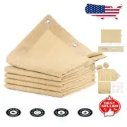 10' x 16' Wheat Sun Shade Cloth with Reinforced Grommets - Ideal for Outdoor Use