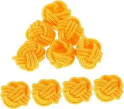AKOOSY Versatile 10pcs Silk Knot Cufflinks Decor Pineapple Buckle for Door Handle Wedding and Costume Decorations