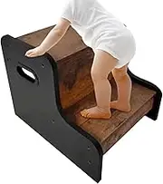 Toddler Step Stool | Wooden Stepping Stool Potty Training Helper,Strong Load-Bearing Toilet Ladder Potty Stairs for Washing Hands Brushing Teeth
