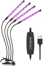 NUZAMAS 4 Head LED Plant Light - 80 LED Grow Lamp for Indoor Plants, Dimmable