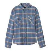 Size Medium Brixton Bowery Stretch Flannel Blue / Grey