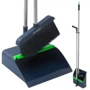 Broom and Dustpan Set with 54'' Adjustable Long Handle, Angled Broom with Dus...