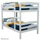 Modular White Single Bunk Bed Frame with Ladder, Converts to 2 Beds, Pine Wood