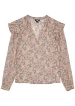 Paige Seema Printed Ruffled Silk-chiffon Blouse - Multicoloured - M (UK12 / M) M (UK12 / M)