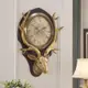 【豆腐妹的窩】破損賠新鐘表掛鐘客廳創意 歐式鐘表復古美式裝飾掛表靜音時鐘大鹿頭掛鐘