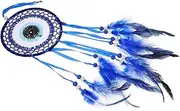 HEATSHAKING Blue Evil Eye Dream Catcher Wall Hanging Macrame Decor for Home Handmade Beaded Dreamcatcher Luck Protection Charm Unique Cultural Aesthetic Stylish Home Decoration
