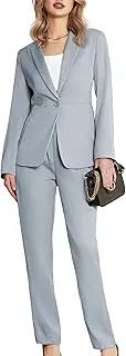 [Kelyaa] Women's 2 Piece Business Suits One Button Slim Fit Casual Blazers Office Work Formal Blazer Suit Pants Set