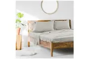 Ardor 1000TC Cotton Rich Single Bed Sheet Set Home Bedding w Pillowcases Silver