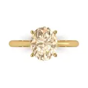 2.5Ct Oval Cut Natural Morganite Solid 14K/18K Gold Solitaire Engagement Ring