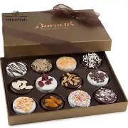 Valentines Day Chocolate Gift Baskets, 12 Cookie Chocolates Box, Covered Cookies