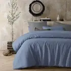 NNEDSZ Vintage Design Homewares Sky Blue 100% Hemp Quilt Cover Set King
