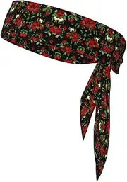 Beautiful Rose Gift Sports Strap Double-Sided Headscarf Men's Bow Tie Sports Headscarf Running Yoga Exercise Headband