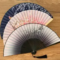 在飛比找ETMall東森購物網優惠-Vintage Silk Folding Fan Retro