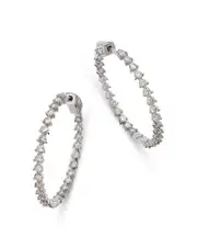 Bloomingdale's Fine Collection Diamond Martini Set Inside Out Hoop Earrings in 14K White Gold, 2.0 tcw