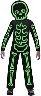 Amscan Children's Halloween Glow in The Dark Stick Skeleton Fancy Dress Costume, Size 6-8 Years