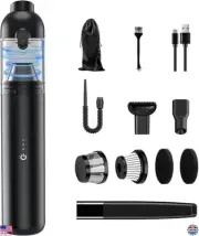 Portable Cordless Car Vacuum, 4-in-1 Handheld, 16,000PA Suction, Lightweight