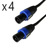 4 Pack 100ft Speakon Compatible Amp DJ PA Speaker Cable 2 Conductor 12 Gauge AWG
