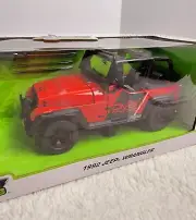 Jada Just Trucks 1992 Jeep Wrangler Die Cast 1:24 W/ Tire Rack Red Black