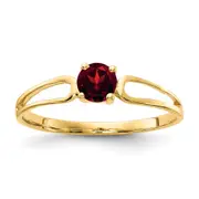 14K Yellow Gold 4mm Garnet ring