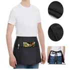 Black Half Apron Polyester Server Apron Tip Apron Waist Apron Men