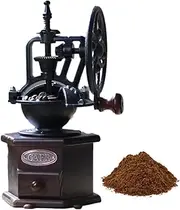 Manual Coffee Grinder - Vintage Coffee Bean Grinder - Antique Style Coffee Iron Roller with Built-in Polygonal Adjuster to Keep Coffee’s Taste for Parents,