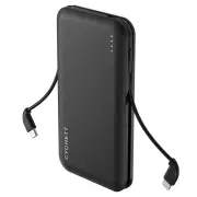 Cygnett ChargeUp Pocket 10,000 mAh Power Bank with integrated charging cables CY4406PBCHE