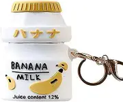 AirPods 1/2 Case, Creative Drink Milk Yoghurt Bottle Shape TPU Silicone Cover Protective AirPods Case Skin for Apple AirPods 1&2 +Keychain -Yellow Ban