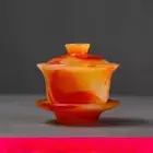 Chinese Kung Fu Tea Set High-end Jade Cup Porcelain Teacup Thickened Tureen