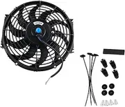Engine Radiator Cooling Fan Cars Air Conditioning Repairment Curved Blade Universal Accessories Part Radiator Cooling Car Radiator(9inch 12V80W)