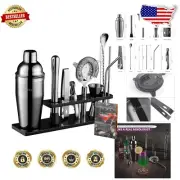 Premium Stainless Steel Cocktail Shaker Set - 24 oz, 11-Piece Mixology Toolkit