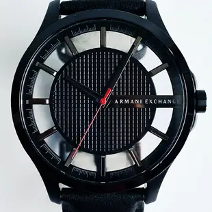 美國百分百【Armani Exchange】AX 手錶腕錶 阿曼尼 皮革錶帶 簡約 低調素面 黑色 J804
