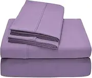 Luxury Soft Egyptian Cotton Sheets for Emperor Size (84x84) Mattress - 4 Piece Bedding Set Fitted Sheet - Flat Sheet - 2 Pillowcase 800 Thread Count Lilac Solid