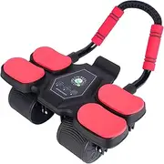 4 Wheel Ab Wheel Roller, Automatic Rebound Ab Workout Equipment with Timed and Mobile Phone Holder, Abdominal Roller Exercise Wheel for Fitness Enthusiasts