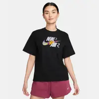 在飛比找蝦皮商城優惠-NIKE 短T NSW 黑 花卉LOGO 基本款 休閒 短袖