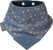 Cheeky Chompers Neckerchew Teething Bib, 2-in-1 Bandana Style Bib w/Food Grade Silicone Teether