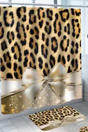 Cool Leopard Pattern Gift Ribbon Shower Curtain
