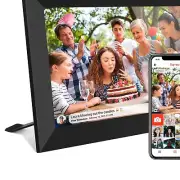 32GB Smart Digital Photo Frame - 10.1" IPS Touchscreen with Auto-Rotate Feature
