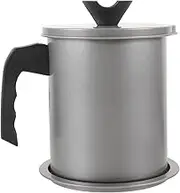 Generic Anti-Spill Oil Pot Cooking Storage Oil Can Grease Container Modern Kitchen Oil Container Oil Strainer Grease Can Grease Pot Oil Filter Container 304 Stainless Steel Grey