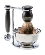 Transform-U 5-Piece Shave Set With Safety Razor, Badger Shaving Brush, Stand, Bowl & Toiletry Bag