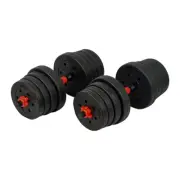 NNEDSZ 30kg Adjustable Rubber Dumbbell Set Barbell Home GYM Exercise Weights