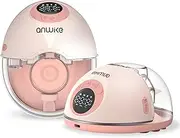 Wearable Breast Pump Double - Voice Broadcast Electric Breast Pump Hands Free, 12 Levels 4 Modes with Mode Memory Function, Painless Portable Breastpump Electrical with 19/21 mm Flange Insert, Pink