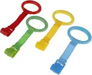4pcs Baby Pull up Rings for Walking Training, Baby Stand up Ring, Baby Walking Exercises Assistant Rings, Hanging Rings, Bed Stand Up Ring for Playpen Play Gym