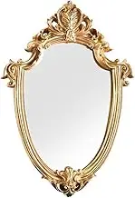 Qianly Tishita Oval Mirror Baroque Decorative Mirrors for Wall Gold, Vintage